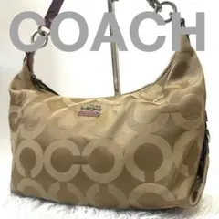 COACH コーチ ワンショルダーバッグ ナイロン ベージュ14337