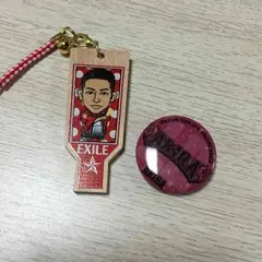 EXILE AKIRA 羽子板ストラップ AW缶バッチ