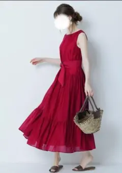 Apuweiser-riche　バックリボンギャザーロング丈ワンピース