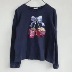 any FAM オンワード樫山 ロングTシャツ チェリー スパンコール 140