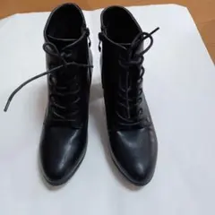 編み上げブーツ　ブラック　袴　サイズLL　24センチ　ショートブーツ