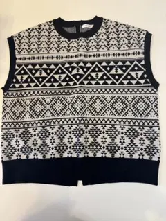 niko and ... 幾何学模様 ニットベスト