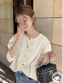 新品　ボンジュールサガン　ダイバーニットカーディガン　前後2WAY