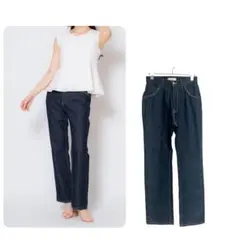 未使用タグ付き NOELA ノエラ 三つ編み デニムパンツ インディゴ Sのサムネイル