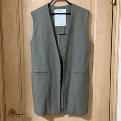 Elura オリーブグリーン ノースリーブベスト ミドル丈