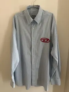 【コムドットやまと着用】DIESEL ストライプ シャツ S-DOUBLY 刺繍 コムドットやまと着用】DIESEL ストライプ シャツ S-DOUBLY 刺繍