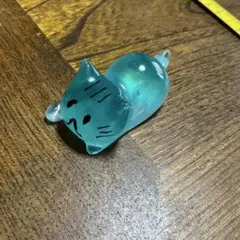 レジン　猫　置物　青