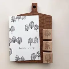 消しゴムはんこ　消しゴムハンコ　森　スタンプ　stamp