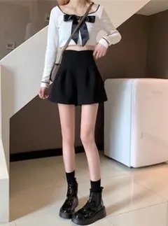 GRL ハイウエストタックショートパンツ