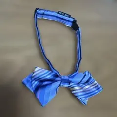 COMME CA ISM ボウタイ 青系ストライプ