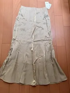 光沢 ロングスカート シャンパンゴールドのサムネイル