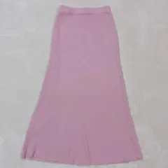 Moussy マウジー ピンク ロングスカート FREE レーヨン混