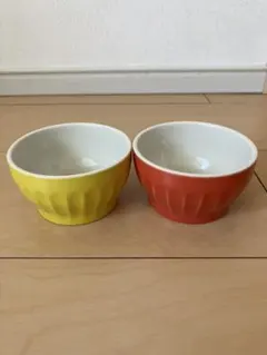 お値下げ♪KALDI ココットペア　　イエロー&オレンジ2個セット！のサムネイル