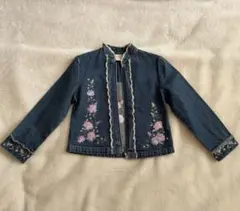 花柄刺繍ジージャン 116cm