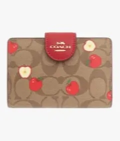 COACH リンゴ柄 二つ折り財布 並行輸入品:アウトレット品