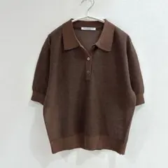 【未着用品】ビューティーアンドユース　メッシュ　シアー　ポロシャツ　サマーニットのサムネイル