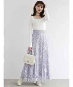 MERCURY DUOフラワーレースハイウエストフレアスカート新品タグ付き