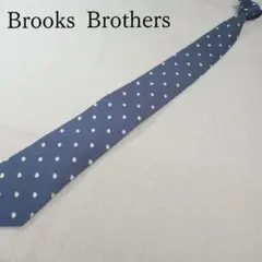 ブルックスブラザーズ　ネクタイ　青色　ドット柄（小紋風）　絹【n2956 】