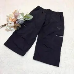 【プーマ】PUMA メンズ クロップドナイロンパンツ ハーフパンツ ブラック Sのサムネイル