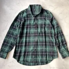 UNIQLO ユニクロ フランネルシャツ チェック柄 ネルシャツ グリーン L