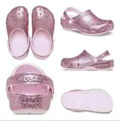Crocs ベビーサンダル ピンク ラメ C6