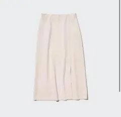 ストレッチダブルフェイススリットスカート　ユニクロ　白　ロングスカート　Mタグ付