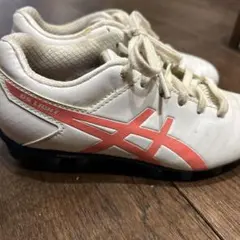 ASICS サッカーシューズ ホワイト/ピンク　18センチ