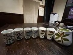 陶器製湯飲み6個セットと急須