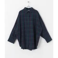 【KBF】BIGチェックシャツ （GRN×PPL）