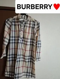 【激かわ♥️】BURBERRY。ノバチェック。シャツ。ワンピース。メガチェック