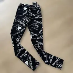 【新品】ZIDDY 総柄文字プリントロングパンツ 160cm ブラック
