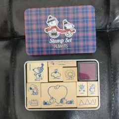 PEANUTS スヌーピー スタンプセット 缶ケース入り