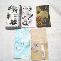Christian Dior他 ハンカチ5枚セット 新品未使用 まとめ売り