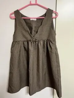 mamaraku チェック ワンピース ジャンバースカート　140