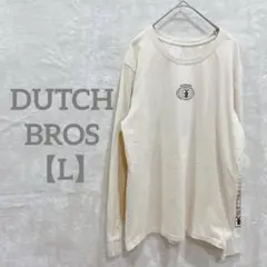 匿名配送✨DUTCH BROS 【L】汚れあり★長袖Tシャツ クリーム