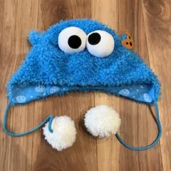 美品 クッキーモンスター 帽子 ポンポン付き