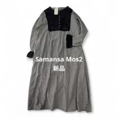 新品 SM2 胸元メッシュレースと刺繍のワンピース ペチコート付き