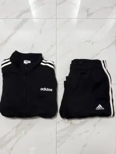 【美品】adidas アディダス ジャージ セットアップ 上下L ブラック