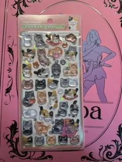 【正規品】ボンボンドロップ シール 和柄（猫）