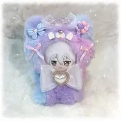 おすわりぬい服 ほわぬい にじぱぺっとサイズ マーブル パープル