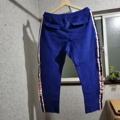 青色 サイドストライプパンツ