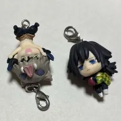 鬼滅の刃 冨岡義勇 嘴平伊之助　つまんでつなげてマスコット ガチャ　伊之助　義勇