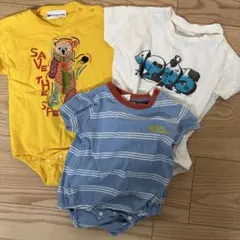 ロンパース 3点セット（イエロー、ホワイト、ブルー）