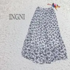 【美品】イング　ロングスカート　プリーツ　小花柄　オフィスカジュアル　Mサイズ