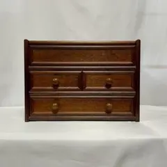 Seiwacraft 木製 小引き出し3段 卓上ミニチェスト 小物入れレトロ