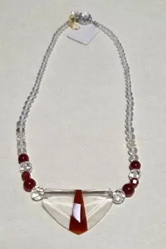 水晶　赤瑪瑙　ネックレス