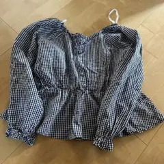 ギンガムチェックペプラムシャツ