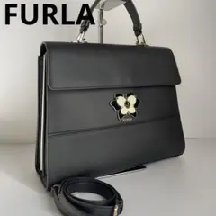 ✨️未使用に近い✨️ FURLA ショルダーバッグ 2way 黒色 レザー