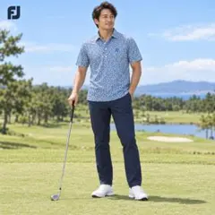 【美品】 フットジョイ ポロシャツ ゴルフ ウェア シャツ 半袖 メンズ Ｍ