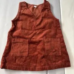 西松屋　オレンジ　コーデュロイ　ワンピース 90 女の子　スカート　赤